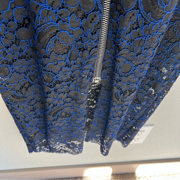 Veronica Beard Gynne Long Sleeve Pencil Dress Lace Black Blue Designer Women’s 4 - Picture 14 of 14